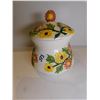 Image 1 : COVERED POTTERY FLOWER JAR