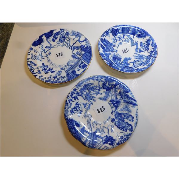 ROYAL CROWN DERBY 2 SAUCERS AND A SANDWICH PLATE