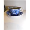 Image 1 : OLD HISTORICAL POTTERY STAFFORDSHIRE LARGE CUP AND UNDERPLATE