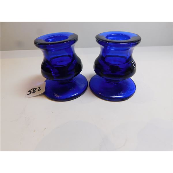 COBALT BLUE CANDLE HOLDERS