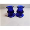Image 1 : COBALT BLUE CANDLE HOLDERS