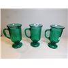 Image 1 : 3-ANCHOR HOCKING AQUA GREEN COFFEE MUGS