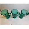Image 3 : 3-ANCHOR HOCKING AQUA GREEN COFFEE MUGS