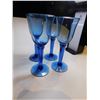 Image 1 : 4-COBALT BLUE WINE GLASSES