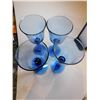 Image 4 : 4-COBALT BLUE WINE GLASSES