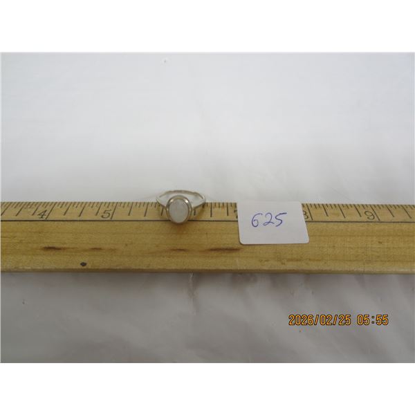 Sterling 925 Silver Ring with a White Opal Stone