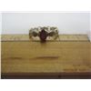 Image 2 : Sterling 925 Silver Ring with a Red Stone