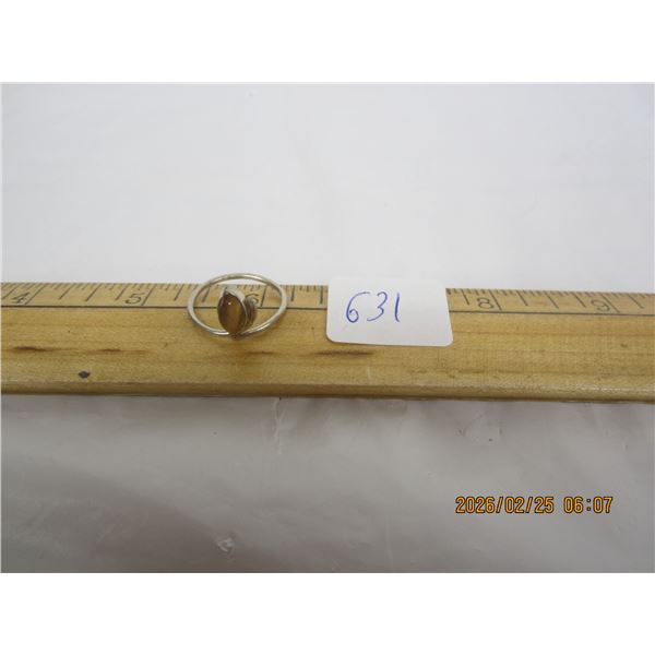 Sterling 925 Silver Ring with Tiger Eye Stone