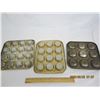 Image 5 : 3 Antique Muffin Trays