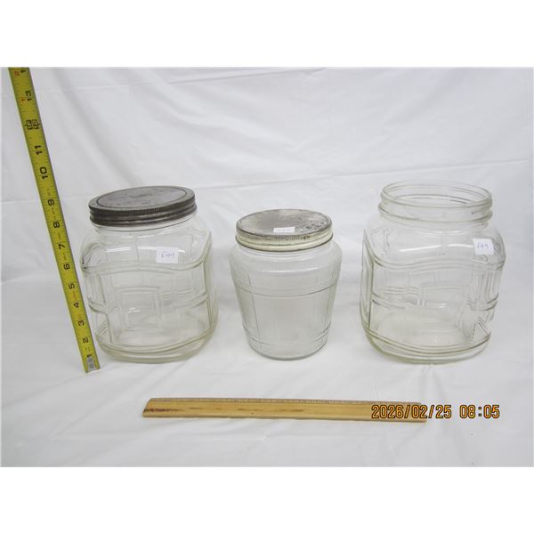 Lot of 3 Fancy Jars