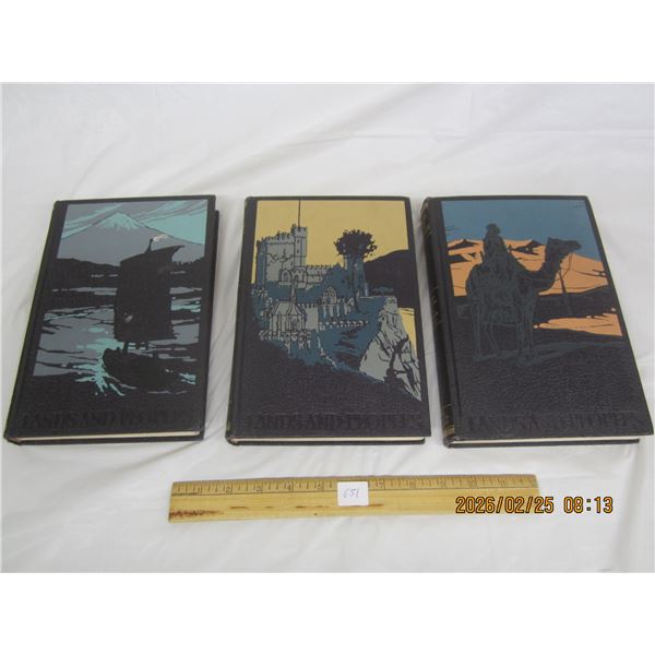 Lot of 3 Antique Books Land and Peoples