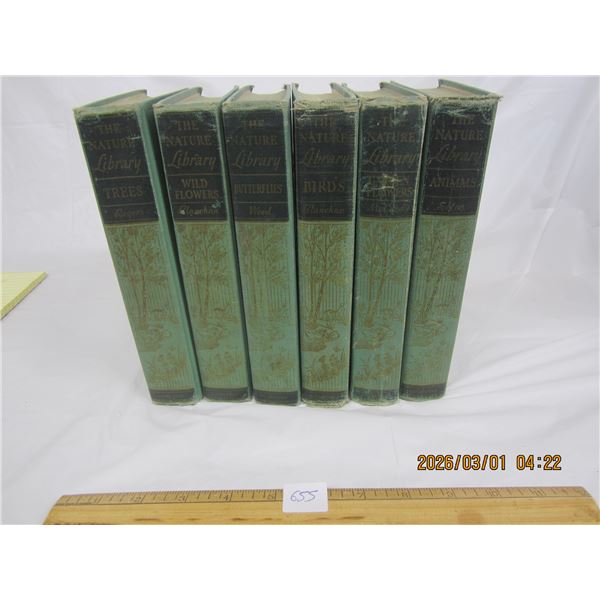 Lot of 6 Antique Nature Library Books