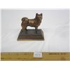 Image 1 : Rare Antique Western Oil 8 Fuel Company Husky Dog Copper Paper Weight in Good Condition