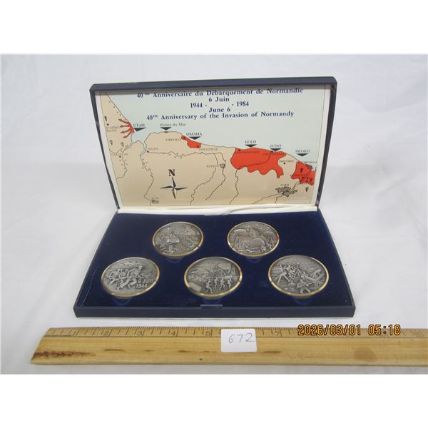 40th Anniversary Metal Set of the Invasion of Normandy Quality Item