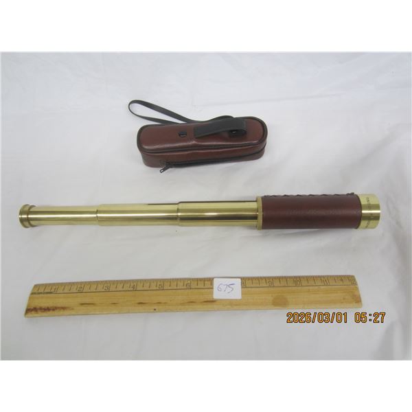 Vintage Tasco Brass Telescope 14 inches Long with Case in Good Shape