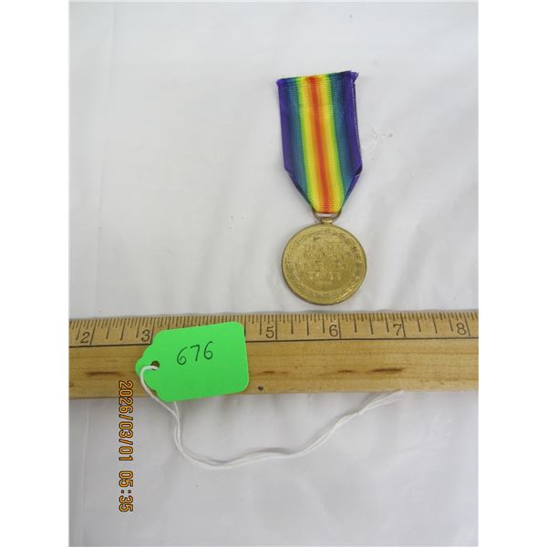 WW 1 Authentic Victory Medal 1918-1919 Medal Made Out to 66597 GNR. W. Harrison R.A.