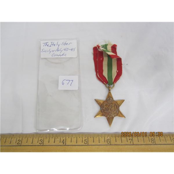 WW2 THE Italy Star Sicily 1943-1945 Canadian Authentic