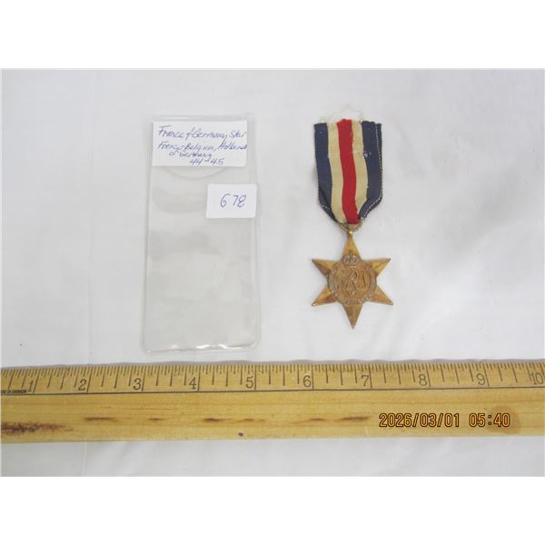 WW2 France and Germany Star 1944-1945 Authentic