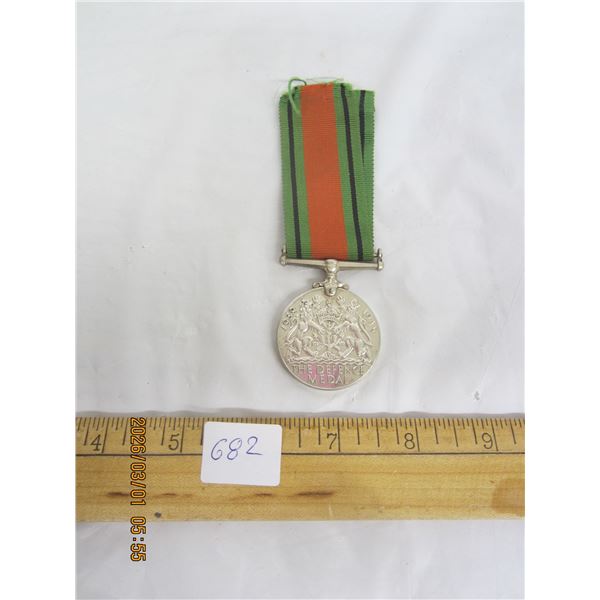 WW2 Canadian Sterling Silver 925 Defense Medal 36.5 Grams