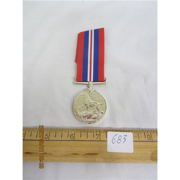 WW2 Canadian War Medal .800 Sterling Silver 36.4 Grams