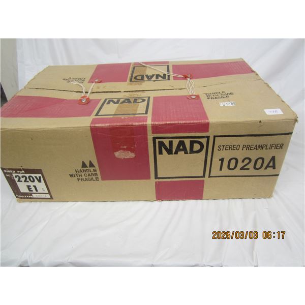 Nad Stereo Pre Amplifier 1020A 220VEI UK Power Comes with Original Box We Hooked Up to an Inverter a