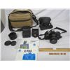Image 1 : Hard to Find Minolta X-700 35mm Camera Outfit Body, Lense, Lens Caps Flash, Paperwork Rare Black Edi