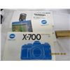 Image 8 : Hard to Find Minolta X-700 35mm Camera Outfit Body, Lense, Lens Caps Flash, Paperwork Rare Black Edi