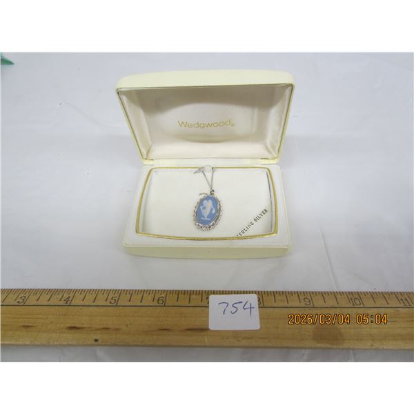 Vintage Wedgwood Sterling Silver Pendant and Chain