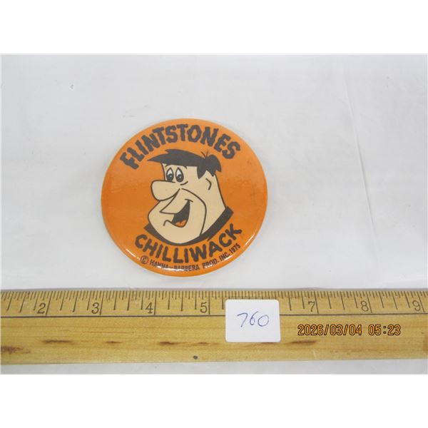 1975 Fred Flintstone Pin Back Button