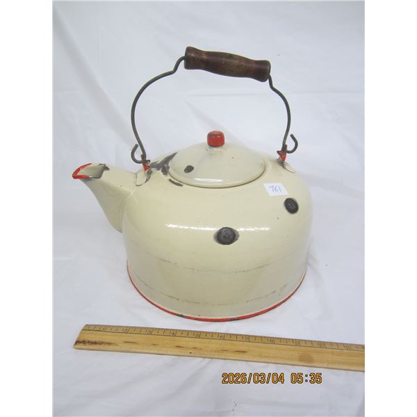 Antique Enamelware Kettle