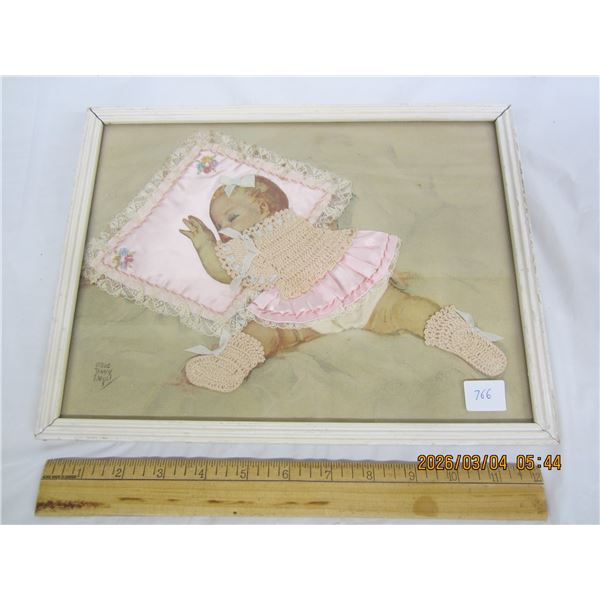 Antique Hand Made Baby Picture