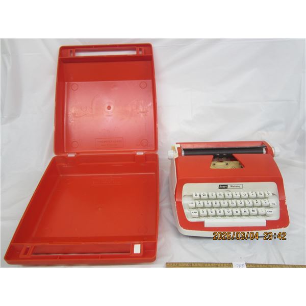 Rare Sear's Holiday Childs Typewriter Works Like a Full Sized Machine