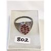 Image 1 : Men’s Sterling Silver Ring w/ Rubies