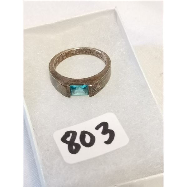 Sterling Silver Blue Stone Ring