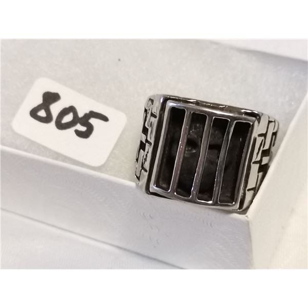 Black Stone w/ Skull Carved Inside Men’s Ring