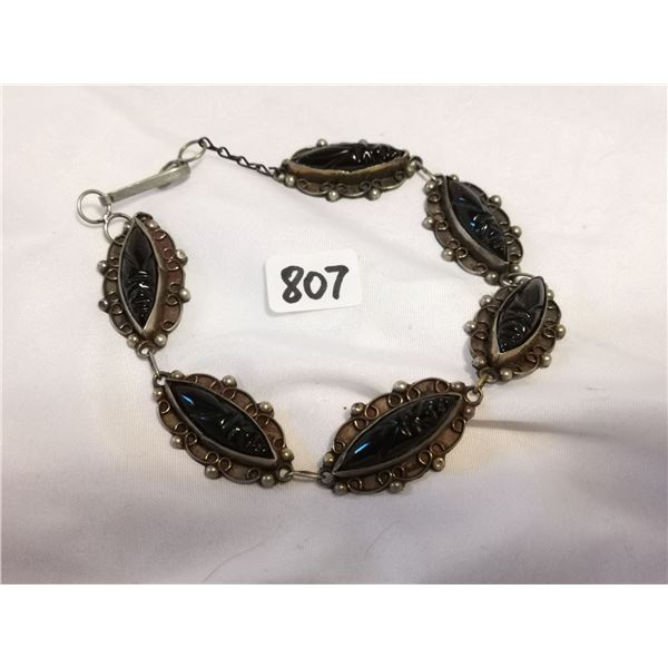 Black Stones Bracelet/Anklet.  Very Large.