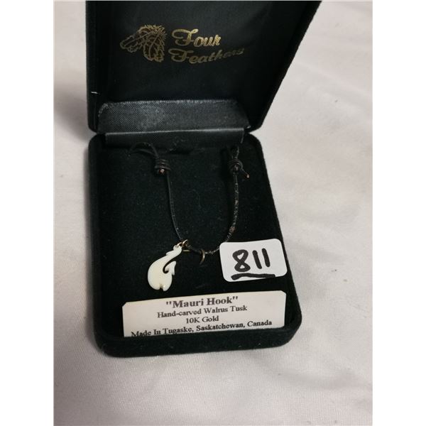 “Mauri Hook” Walrus Tusk Pendant, Made in Sask