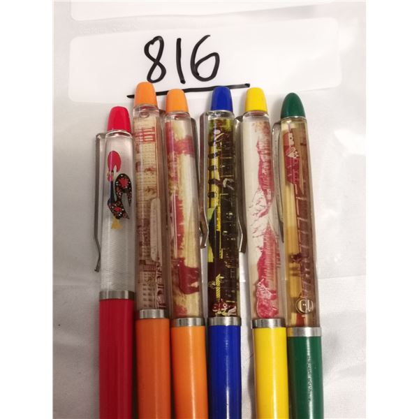 (6) Vintage Floating Pens