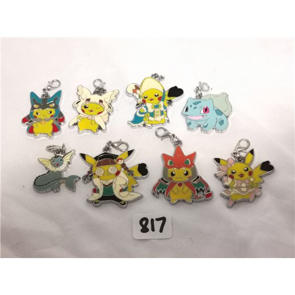 (8) Metal Pokemon Charms