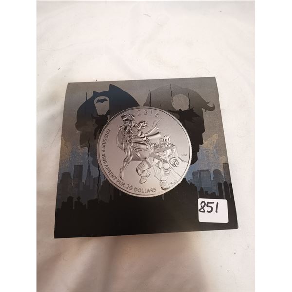 2016 Canada $20 “Batman v Superman: Dawn of Justice” .999 Fine Silver Coin