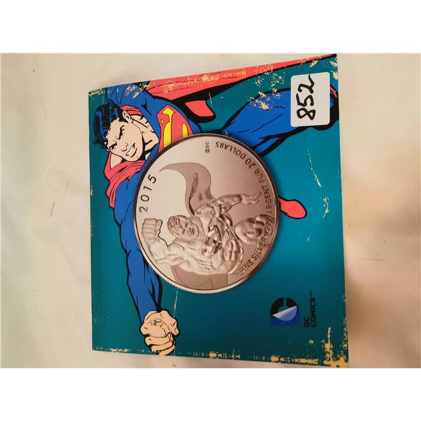 2015 Canada $20 Superman .999 Fine Silver Coin