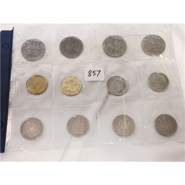 (12) Canada Dollar & 50 cent Coins