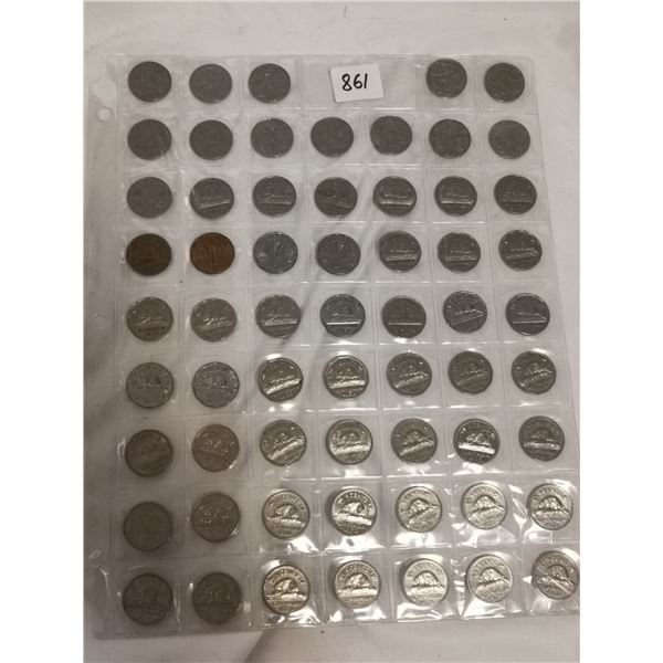 1922-1980 Canada 5 cent Coin Set.  Missing 1925, 1926