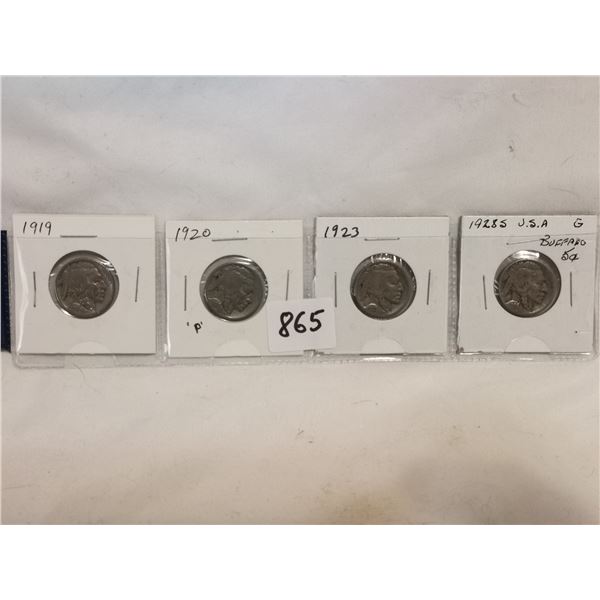 (4) U.S. Buffalo 5 cent Nickles