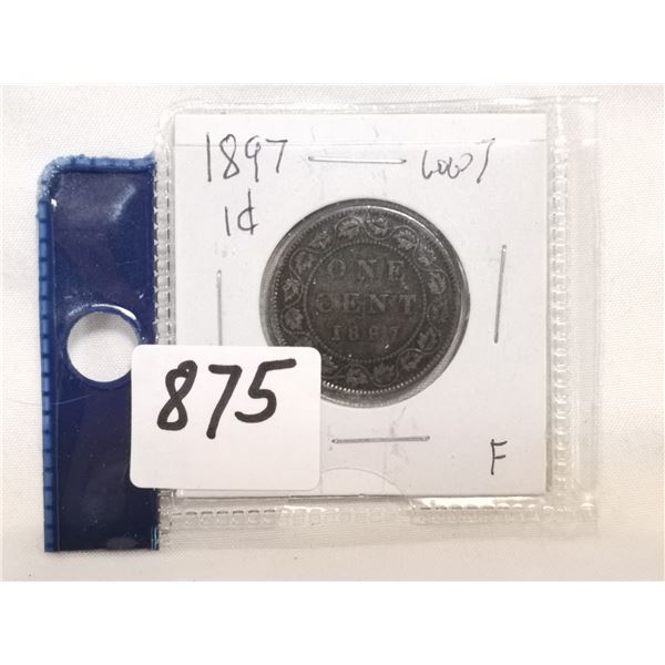 1897 “Low 7” Canadian Large One Cent Coin