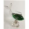 Image 4 : Vintage Green/Clear Glass Fish, 8” Tall