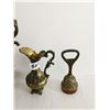 Image 3 : (2) Brass Pitchers and Bell Bottle Opener