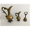 Image 4 : (2) Brass Pitchers and Bell Bottle Opener