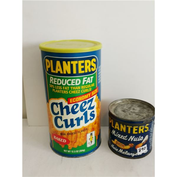 Planters Mixed Nuts Tin, Cheez Curls Container
