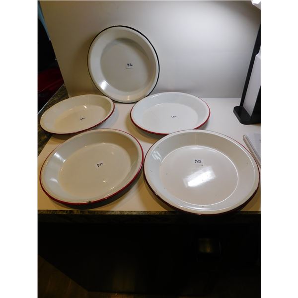 5-ENAMELWARE PIE PLATES 9 ½ “